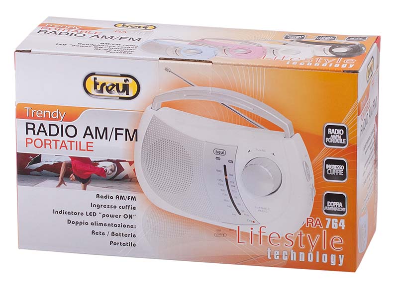 SHOP  Radio FM portatile Trevi, giallo funzionamento 2xAAA (non incluse)