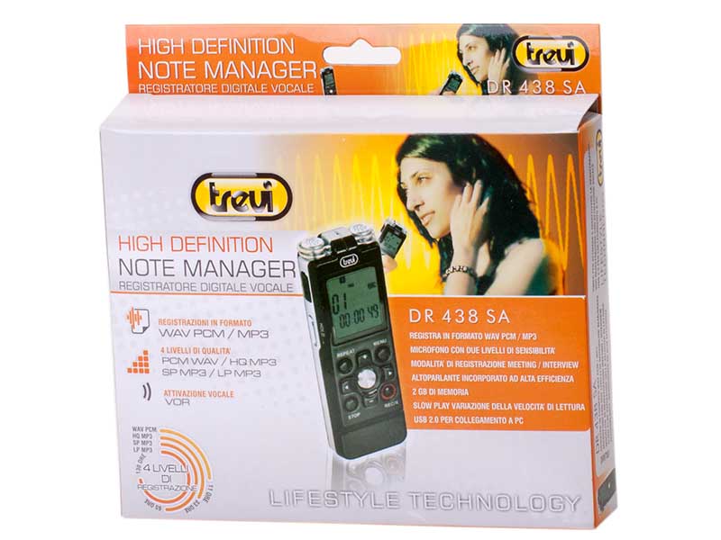 Mini Registratore Digitale Vocale 4GB con Memoria Espandibile TREVI DR 437  SA