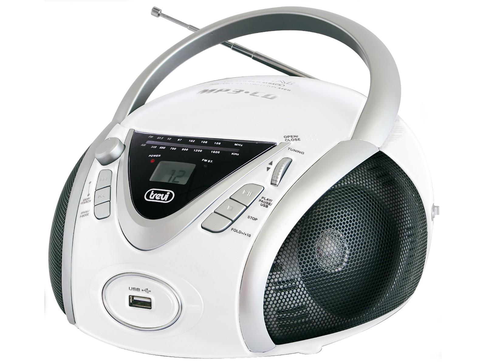 Radio Stereo Portatile Trevi CMP 583 DAB/FM - Lettore CD, USB, AUX, Telecomando, Bianco - Foto 4