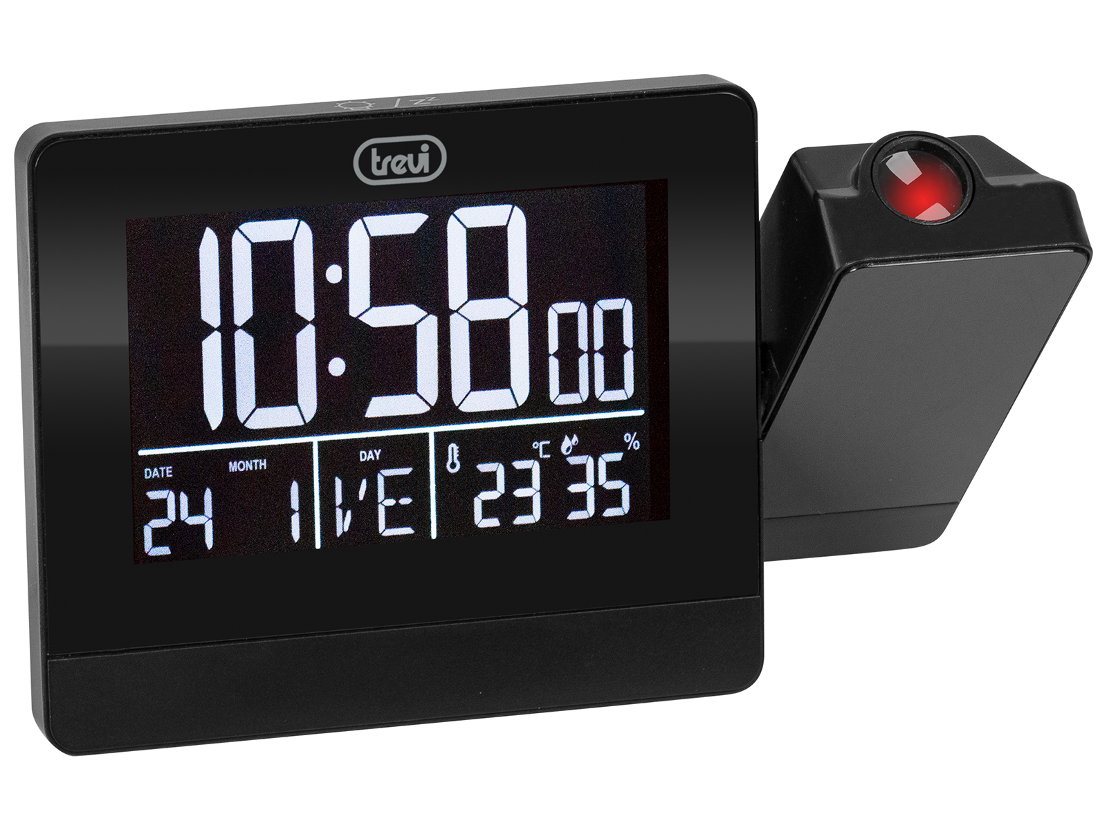Sveglia Con Proiezione Radio AM/FM, Proiettore Orario, Ricarica USB Per Relefono Cellulare Ampio Display Led Da 7 Doppio Allarme Batteria Di Backup Infradito Colorati Estivi Con Finte Perline 2