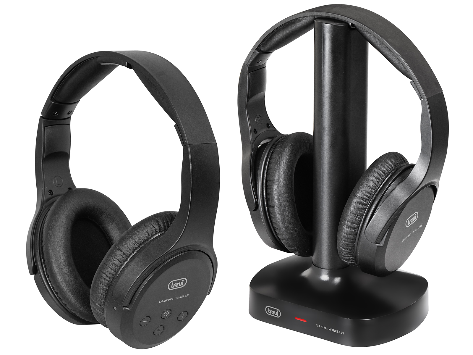 Set 2 Cuffie TV Ricaricabili Wireless Senza Fili Trevi FRS 1580 TW