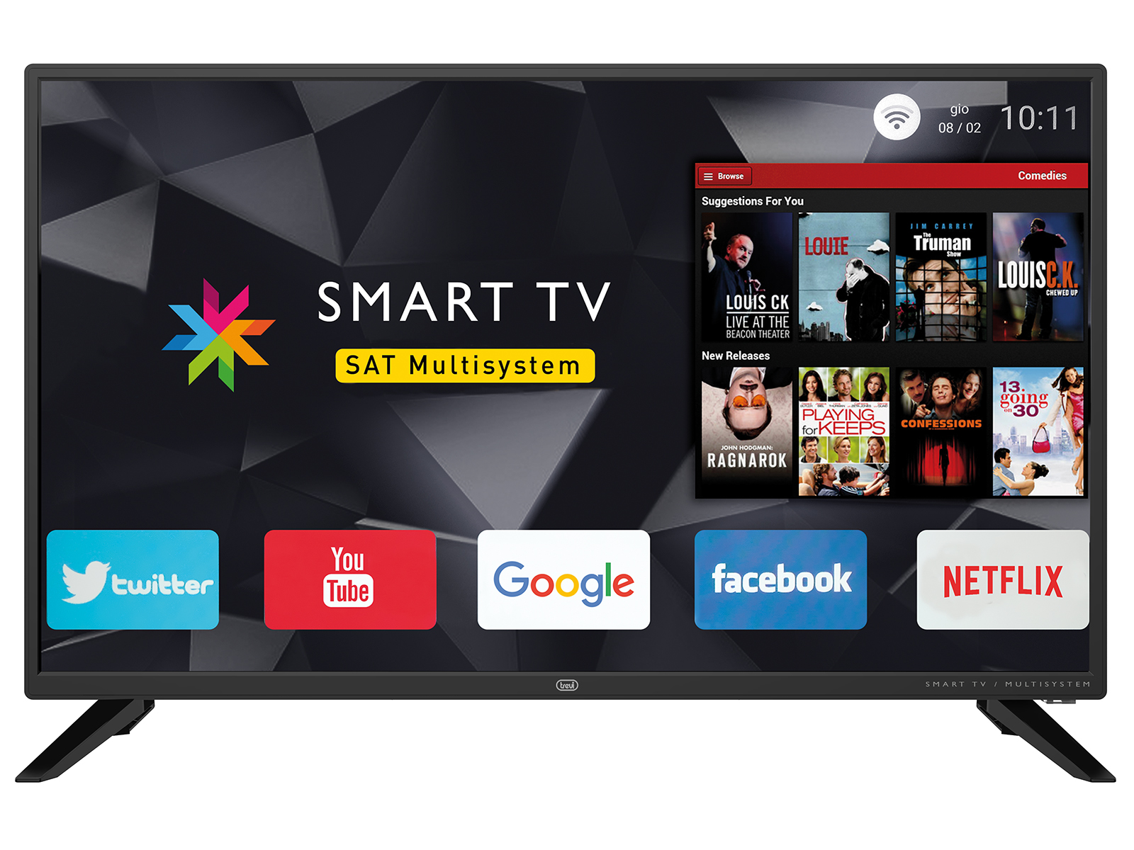 Smart TV Android Trevi 32&rdquo; HD - Frameless, Digitale Terrestre/Satellitare, 8GB