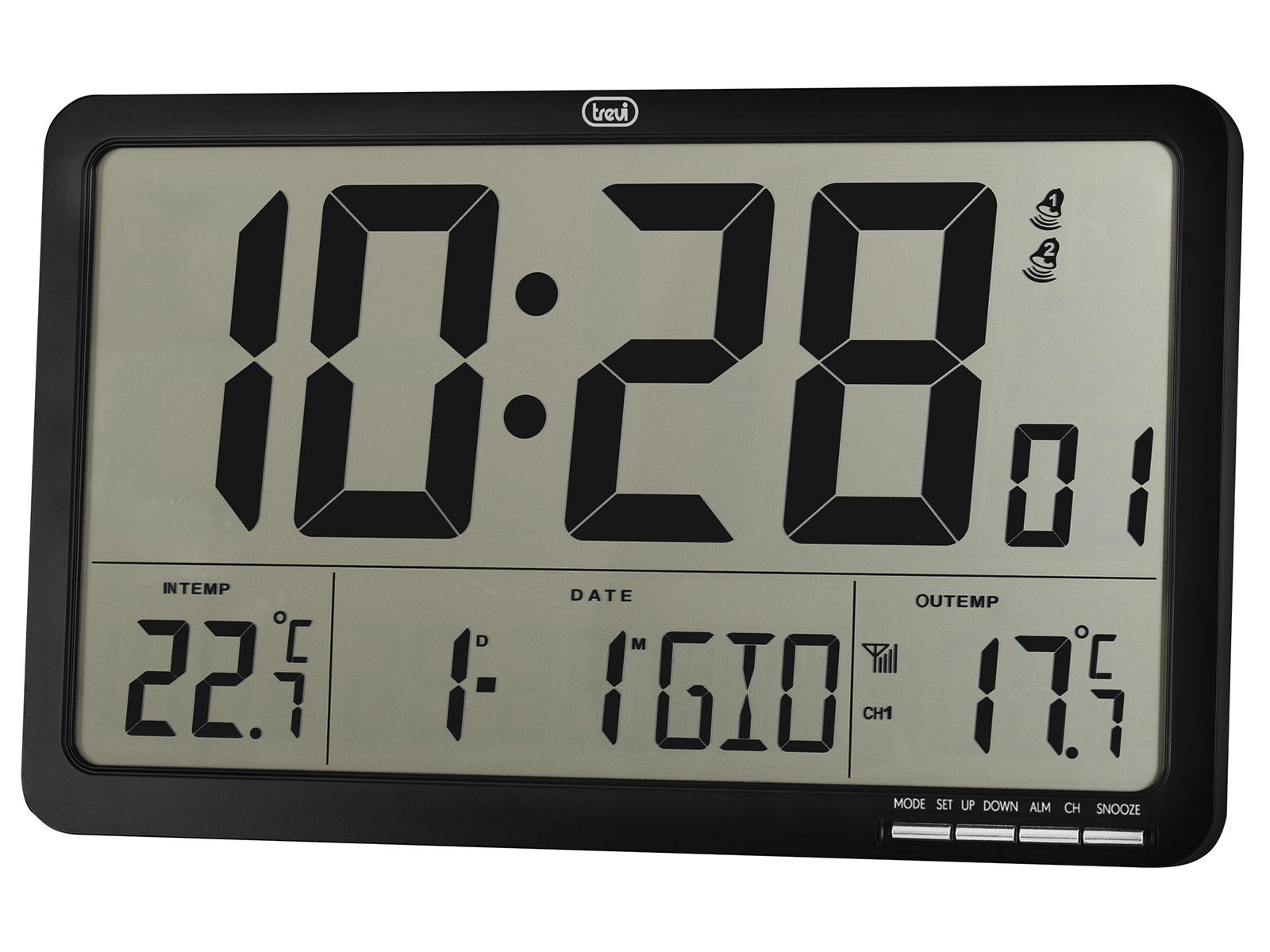 Orologio Digitale da Parete Radiocontrollato con Grande Display 42 cm OM 3528 D Nero