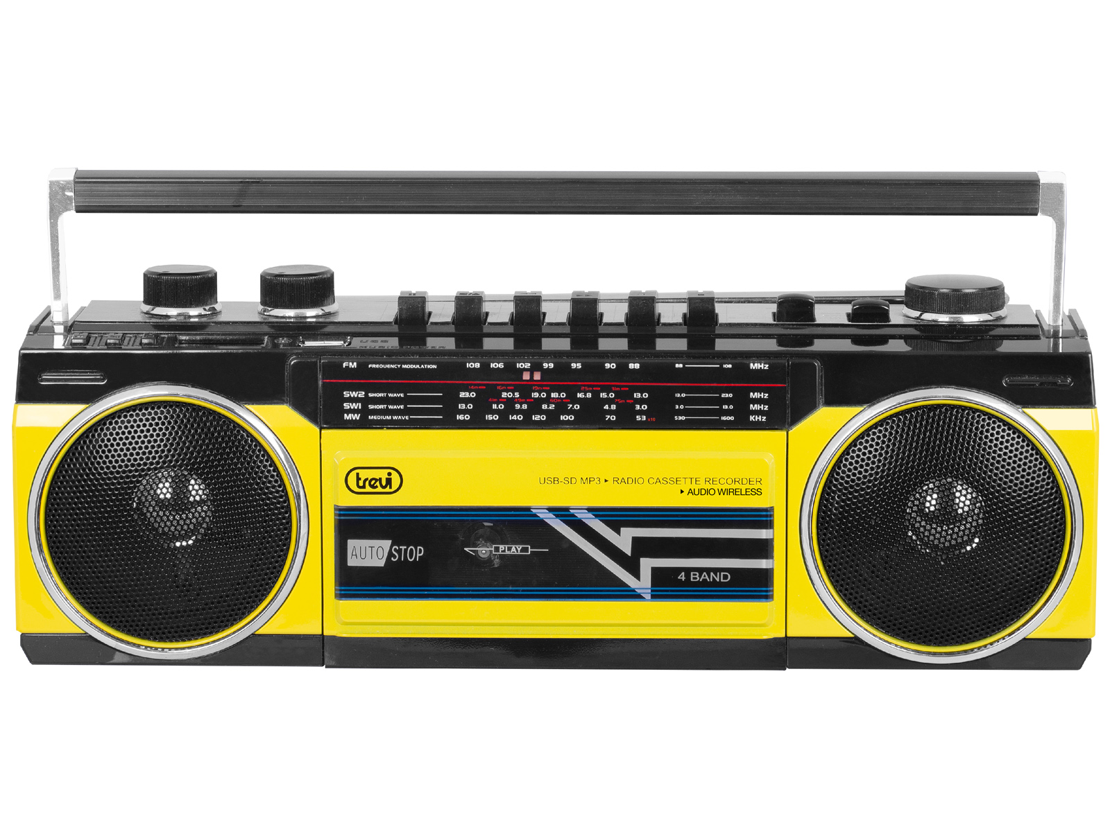 Autoradio Trevi SCD 5702 BT Con Bluetooth, USB, SD, AUX, Ricarica Veloce Smartphone, 30W, Display LCD