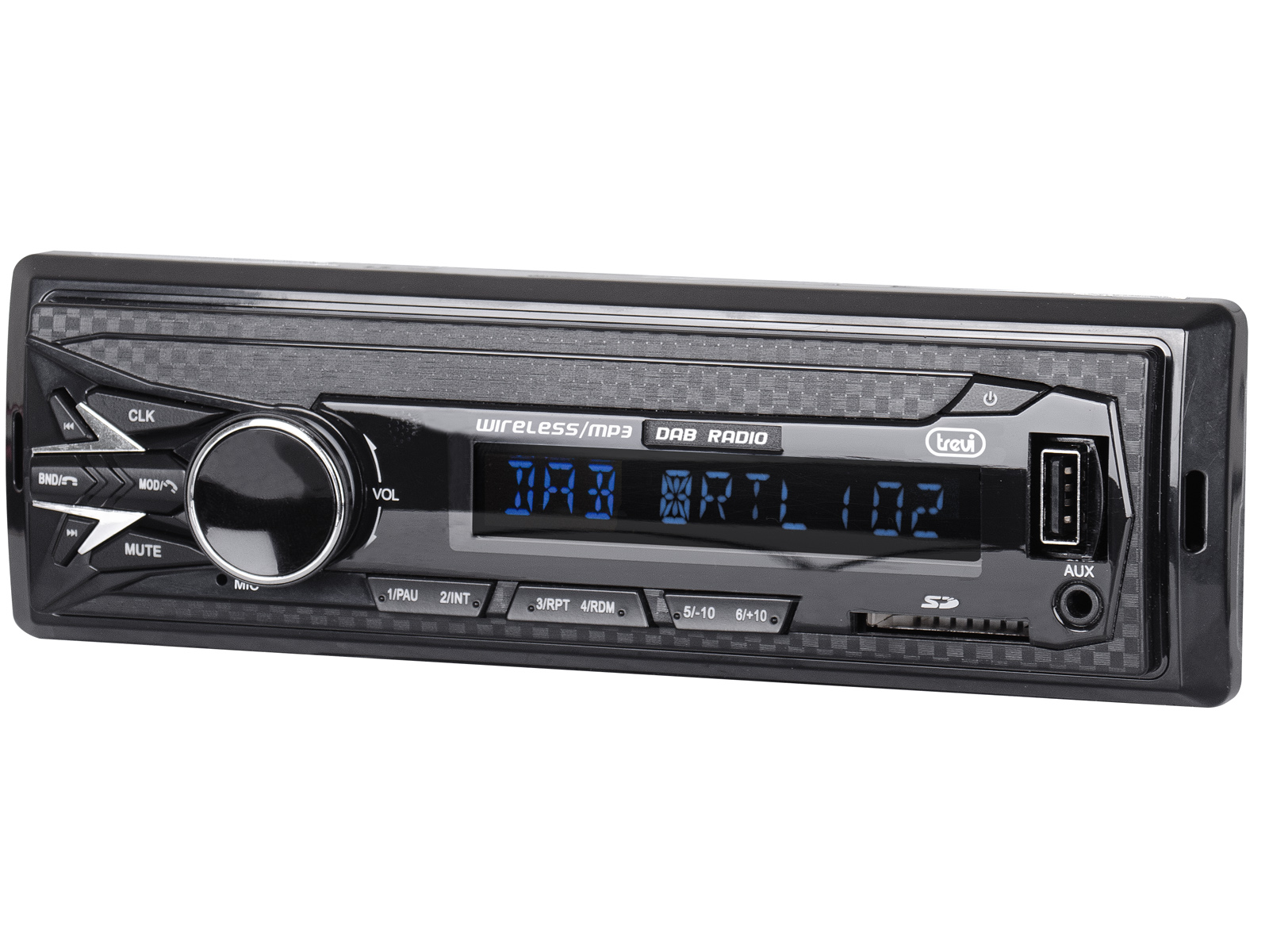 Trevi SCD 5751 Dab Autoradio Dab Dab+ FM 160 W, Bluetooth, USB, SD, AUX-in,  antenne Dab fournie
