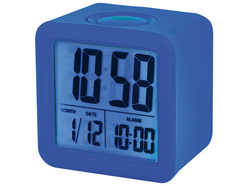 Trevi SLB 3020 Orologio Da Tavolo Digitale Rettangolare - Bianco, Display LCD, Dimensioni Compatte 120x86x142 Mm, Funziona Con Batterie AA