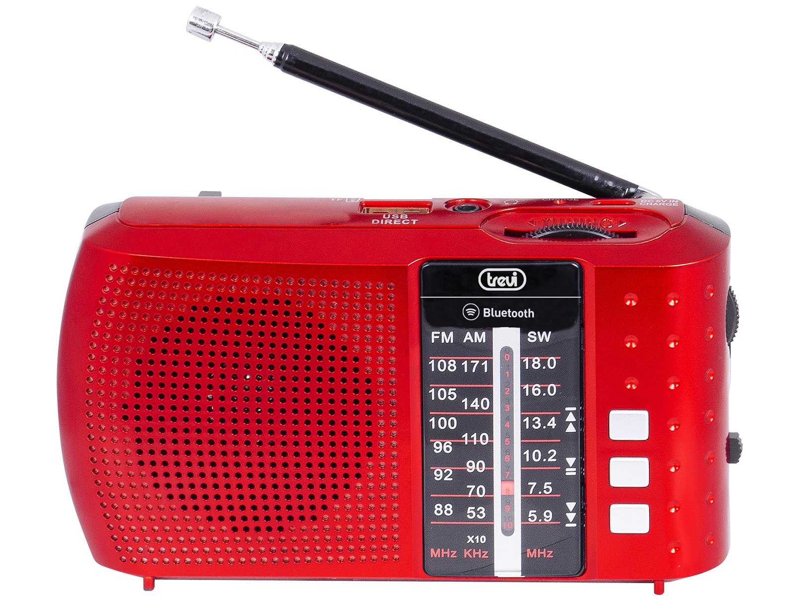 Radio Portatile Multibanda Bluetooth USB Micro SD Trevi RA 7F20 BT Rosso