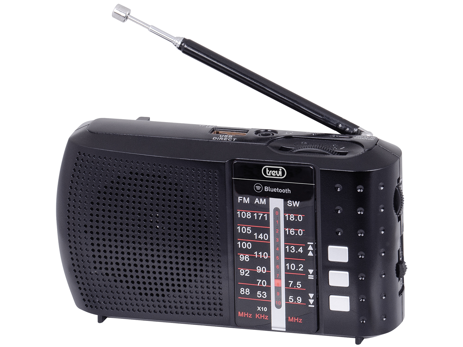 Radio Digitale Portatile DAB DAB+ FM RDS Bluetooth AUX-IN Trevi DAB 7F96 R  Nero